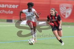 2. Bundesliga Frauen - Saison 2024/25 - FC Ingolstadt 04 Frauen - SC Freiburg II - Pija Reininger (Nr.21 - FCI Frauen) - Sadikou Nailatou weiss Freiburg - Foto: Meyer Jürgen