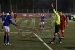 Bayernliga Süd - FC Ingolstadt 04 II - FC Ismaning - Senger Michael (#21 FCI) wird gefoult und Schad Yannick #19 Ismaning bekommt die gelb/rote Karte - Foto: Jürgen Meyer