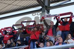 2.BL; FC Ingolstadt 04 - Holstein Kiel; Fans fankurve Schanzer Banner Spruchband Schal Fahnen