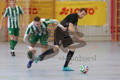 Lotto Bayern Hallencup - Lindenkreuzhalle Saison 2024/25 - DJK München -  SV Manching - Adam Puta schwarz München - Dzenis Seferovic grün Manching - Foto: Meyer Jürgen