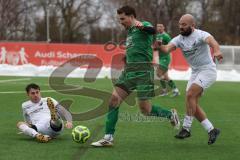 AUDI - Schanzer Amateurcup - Finale -  2026  - SV Hundszell - SV Denkendorf - Marcel Nicht weiss Hundszell - Marius Heß grün Denkendorf - Luca Kammerer weiss Hundszell - Foto: Meyer Jürgen