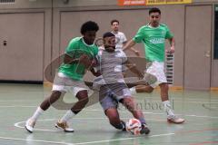 Hallenturnier Ingolstadt Nord - Saison 2024/25 - MBB SG MAnching - FC Fatih Ingolstadt  - Faniel Brhane grün Fatih - Batuhan Pehlül weisss Manching - Foto: Meyer Jürgen