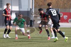 U19 - Nachwuchsliga -  - Saison 2024/25 - FC Ingolstadt 04 - 1. FC Schweinfurth - Baran Berk rot FCI - David Retter grün Schweinfurth  - Foto: Meyer Jürgen