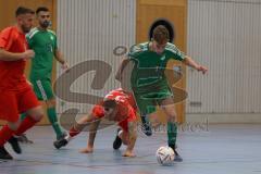 Lotto - Hallen - Bayerncup -  Saison 2022/2023 - FC Fatih Ingolstadt - FC Rockolding - Thomas Schreiner #23 Fatih - Nico Boysen grün Rockolding -  Foto: Meyer Jürgen