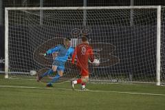 2023_11_24 - Bayernliga Nord - Saison 2023/24 - FC Ingolstadt 04 II - DJK Gebenbach - Leon Nuhanovic rot FCI - Christoph Lindner Torwart Gebenbach - Foto: Meyer Jürgen