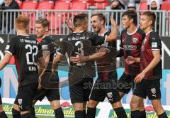 2.BL; SV Sandhausen - FC Ingolstadt 04 - Tor Jubel Filip Bilbija (35, FCI) Nils Roeseler (13, FCI) Merlin Röhl (34, FCI) Denis Linsmayer (23, FCI) Dominik Franke (3 FCI) Christian Gebauer (22, FCI)