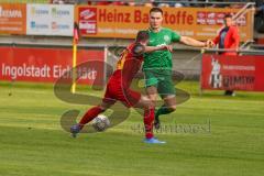 Bezirksliga Oberbayern Nord - Saison 2020/21 - SV Kasing - SV Manching - Benedikt Vollnhals grün Manching - Fabian Reichenberger rot Kasing - Foto: Jürgen Meyer