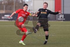 Bayernliga Nord - Saison 2023/24 - FC Ingolstadt 04 II - SpVgg Hankofen-Hailing - Cavadias Fabian rot FCI - Sommersberger Florian schwarz Hankofen - Foto: Meyer Jürgen