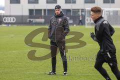 2.BL; FC Ingolstadt 04 - Training, neuer Cheftrainer Rüdiger Rehm, Pressekonferenz, Cheftrainer Rüdiger Rehm (FCI) leitet erstes Training, beobachtet die Spieler, Patrick Sussek (37, FCI)