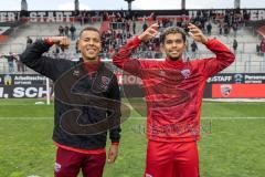 3. Liga; FC Ingolstadt 04 - SV Waldhof Mannheim; Torschützen Torjubel, Faust und Krone Marcel Costly (22, FCI) Yann Sturm (7, FCI)