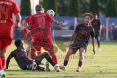 Freundschaftsspiel - Saison 2025/26 - FC Ingolstadt 04 II - Delay Sports - Can Paylan (Nr.13 - FC Ingolstadt II) - Sidney Friede (Nr.10 - Delay Sports) - Foto: Meyer Jürgen