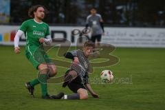 A-Klasse - Saison 2024/25 - FC Gerolfing II - TV 1861 Ingolstadt - Bastian Heigl grün Gerolfing - Justin Schmick grau Ingolstadt - Foto: Meyer Jürgen