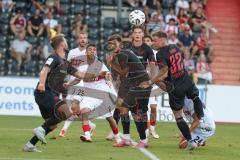 3. Liga - Saison 2025/26 - VFB Stuttgart II - FC Ingolstadt 04  - Yannick  Deichmann (Nr.20 - FC Ingolstadt 04) - Yann Sturm (Nr.7 - FC Ingolstadt 04) - Simon Lorenz (Nr.32 - FC Ingolstadt 04) - XXXXX - Foto: Meyer Jürgen