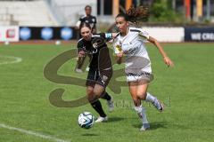 2. Fußball-Liga - Frauen - Saison 2023/2024 - Freundschaftsspiel - FC Ingolstadt 04 - SCR Altach - Yvonne Dengscherz schwarz FCI - Selina Albrecht weiss Altach - Foto: Meyer Jürgen