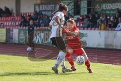 2. Fußball-Liga - Frauen - Saison 2022/2023 - FC Ingolstadt 04 - FSV Gütersloh - Yvonne Dengscherz (Nr.23 - FC Ingolstadt 04 ) - Tayeh Marah weiss Gütersloh - Foto: Meyer Jürgen