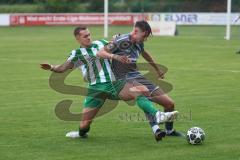 Landesliga - Saison 2025/26 - SV Manching - TSV Jetzendorf - Fabian  Neumayer (Nr.9 - SV Manching) - Dustin Kothmair grau Jetzendorf - Foto: Meyer Jürgen