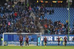 2.BL; Hamburger SV - FC Ingolstadt 04; Tor für Hamburg, Enttäuschung bei Thomas Keller (27, FCI) Nico Antonitsch (5, FCI) Torwart Fabijan Buntic (24, FCI) Jonatan Kotzke (25, FCI) Nils Roeseler (13, FCI) Rico Preißinger (6, FCI)