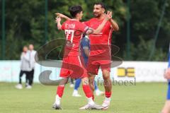 Kreisfreundschaftsspiel - Saison 2024/25 - Kreisfreundschaftsspiel - TSV Ober/Unterh.stadt - FC Fatih - Eron Dervisi (Nr.27 - FC Fatih) mit dem  Der 0:1 Führungstreffer-jubel - Akif Abasikeles (Nr.20 - FC Fatih) - Foto: Meyer Jürgen
