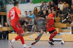 Lotto - Hallen - Bayerncup - Oberbayern -  Saison 2022/2023  - FC Fatih Ing - TSV Murnau - 2:1 - Deniz Sari rot Fatih - Luis Zehetmeier grau Murnau - Foto: Meyer Jürgen