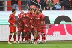 3. Liga; FC Ingolstadt 04 - TSV 1860 München; Tor Jubel Treffer Dennis Kaygin (10, FCI) Marcel Costly (22, FCI) Max Besuschkow (17, FCI) Yann Sturm (7, FCI) Max Plath (14 FCI) #Gustav Christensen (24, FCI)