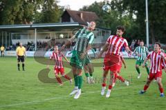 Landesliga - Saison 2025/26 - SV Manching - TSV Dachau  - Fabian  Neumayer (Nr.9 - SV Manching) - Kerim Özdemir rot Dachau - Foto: Meyer Jürgen