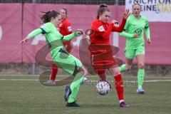 2. Fußball-Liga - Frauen - Saison 2022/2023 - FC Ingolstadt 04 - VFL Wolfsburg II - Villena Scheffler (Nr.28 - FCI Frauen) - Baraniak Romy grün Wolfsburg - Foto: Meyer Jürgen