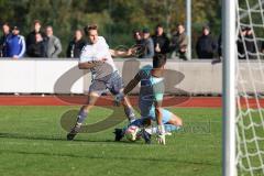 Kreisliga - Saison 2023/2024 - FC Fatih Ingolstadt - TSV Münchsmünster - Maximilian Anthofer grau Münchsmünster - Marco Ernhofer Torwart Fatih - Foto: Meyer Jürgen