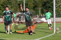 Bezirksliga - Saison 2025/26 - FC Fatih Ingolstadt - TSV Gaimersheim - Hakan Düzgün (Nr.25 - TSV Gaimersheim) erzielt ein Tor - jubel - Daniel Wolf Torwart Fatih  - Foto: Meyer Jürgen