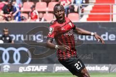 3. Liga; FC Ingolstadt 04 - SV Elversberg; Moussa Doumbouya (27, FCI) ärgert sich