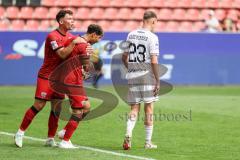3. Liga; FC Ingolstadt 04 - 1. FC Schweinfurt 05; Ausgleich Tor Jubel Treffer Yann Sturm (7, FCI) mit Mads Borchers (9, FCI) Krätschmer Pius (23 S05)