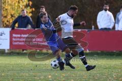 2023_10_28 - Kreisklasse - Saison 2023/24 - FC GW Ingolstadt - FC Arnsberg - Oliver Bauer blau Arnsberg - Metin Olacsoy weiss GW Ing - Foto: Meyer Jürgen