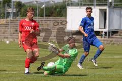 Bayernliga Nord - Saison 2023/2024 - FC Ingolstadt 04 - Würzburger FV 04 - Moritz Wiezorrek (Nr.15 - FCI U21) - Koob Andre Torwart Würzburg - Foto: Meyer Jürgen