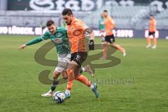 3. Liga; VfB Lübeck - FC Ingolstadt 04; Zweikampf Kampf um den Ball Pascal Testroet (37, FCI) Hauptmann Marius ( VfB)