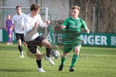 Bezirksliga - Saison 2025/26 - FC Gerolfing - SpVgg Altenerding - Jannik Obermaier weiss Altenerding - Lukas Achhammer (Nr.9 - FC Gerolfing) - Foto: Meyer Jürgen