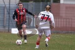 2. Bundesliga Frauen - Saison 2025/26 - FC Ingolstadt 04 Frauen - VFB Stuttgart  - Felix Lara (Nr.13 - FC Ingolstadt Frauen I) - Schetter Leonie weiss Stuttgart  - Foto: Meyer Jürgen