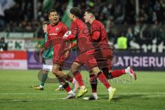 3. Liga; 1. FC Schweinfurt 05 - FC Ingolstadt 04; Tor Jubel Treffer Ausgleich Yann Sturm (7, FCI) Jonas Scholz (15, FCI) Marcel Costly (22, FCI)