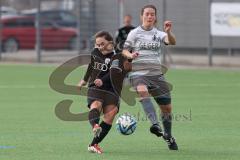 2024_2_10 - 2. Bundesliga Frauen - Saison 2023/24 - Freundschaftsspiel - FC Ingolstadt 04 Frauen - Schwaben Augsburg - Rebekka Spies Augsburg grau  - Pija Reininger FCI - Foto: Meyer Jürgen