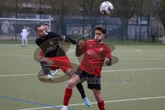 Bezirksliga - 2022/2023 - FC Fatih Ingolstadt - SpVgg Feldmoching - Quirin Nuber schwarz Fatih - Noah Maslaton
rot Feldmoching - Foto: Meyer Jürgen