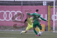 Freundschaftsspiel - Saison 2022/2023 - FC Ingolstadt 04 - VFB Eichstätt - Stoßberger Tobias grün Eichstätt - Torwart Zech Ludwig (Nr.1 - Fc Ingolstadt 04 II) - Foto: Meyer Jürgen