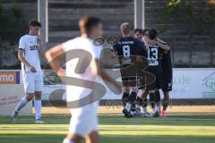 Landesliga - Saison 2026/27 - SV Manching - VFR Neuburg - Der 1:0 Führungstreffer durch Kevin Csatari (Nr.15 - SV Manching) - jubel - XXXXX - Foto: Meyer Jürgen