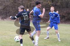 Freundschaftsspiel - Saison 2025/26 - SV Menning - SV Manching - Sebastian Graßl (Nr.10 - SV Manching) - Maximilian Lex blau Menning  - Foto: Meyer Jürgen