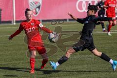 2. Frauen-Bundesliga - Saison 2021/2022 - FC Ingolstadt 04 - Eintracht Frankfurt II - Haim Vanessa (#13 FCI) - Acikgöz Dilara schwarz Frankfurt - Foto: Meyer Jürgen