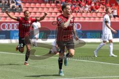 3. Fußball-Liga - Saison 2022/2023 - FC Ingolstadt 04 - SpVgg Bayreuth - Der 1:0 Führungstreffer durch Patrick Schmidt (Nr.9 - FCI) - Jubel -  - Foto: Meyer Jürgen