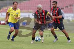 Bayernliga Nord - Saison 2024/25 - Freundschaftsspiel - FC Ingolstadt 04 II - FC Pipinsried - Thomas Rausch (Nr.16 - FCI U21) - Benko Fabian gelb Pipinsried  - Foto: Meyer Jürgen