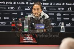 3. Liga - Saison 2023/24 - FC Ingolstadt 04 - Waldhof Mannheim - Cheftrainerin Sabrina Wittmann(FCI) bei der Pressekonferenz nach dem Spiel - XXXXX - Foto: Meyer Jürgen