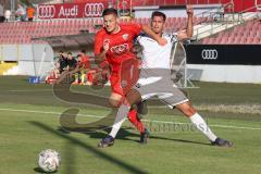 Bayernliga Süd - Saison 2022/2023 - FC Ingolstadt 04 -  TSV Dachau - Gashi Egson (Nr.9 - Fc Ingolstadt 04 II) - Kelmendi Arijanit weiss Dachau - Foto: Meyer Jürgen