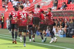 3. Fußball-Liga - Saison 2022/2023 - FC Ingolstadt 04 - SpVgg Bayreuth - Der 1:0 Führungstreffer durch Patrick Schmidt (Nr.9 - FCI) - Jubel -  - Foto: Meyer Jürgen