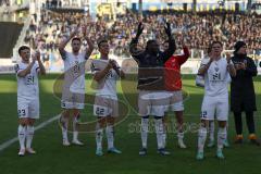 2024_1_27 - 3. Liga - Saison 2023/24 - 1. FC Saarbrücken - FC Ingolstadt 04 -  -  Die Mannschaft bedankt sich bei den Fans - tanzen - XXXXX - Foto: Meyer Jürgen