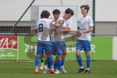 Testspiel - Bezirksliga - Saison 2025/26 - FC Gerolfing - SpVgg Joshofen Bergheim - Der 0:1 Führungstreffer durch Vincent Porombka weiss Joshofen Bergheim - jubel  - Foto: Meyer Jürgen
