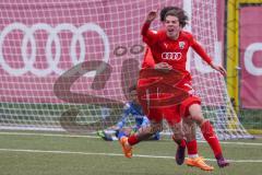 A-Junioren - Bundesliga Süd Fc Ingolstadt 04 - SC Freiburg - Der 2:2 Ausgleichstreffer durch Causevic Benjamin (Nr.10 - FC Ingolstadt A-Jugend) - Jantunen Jasso Torwart Freiburg - jubel -  Foto: Meyer Jürgen